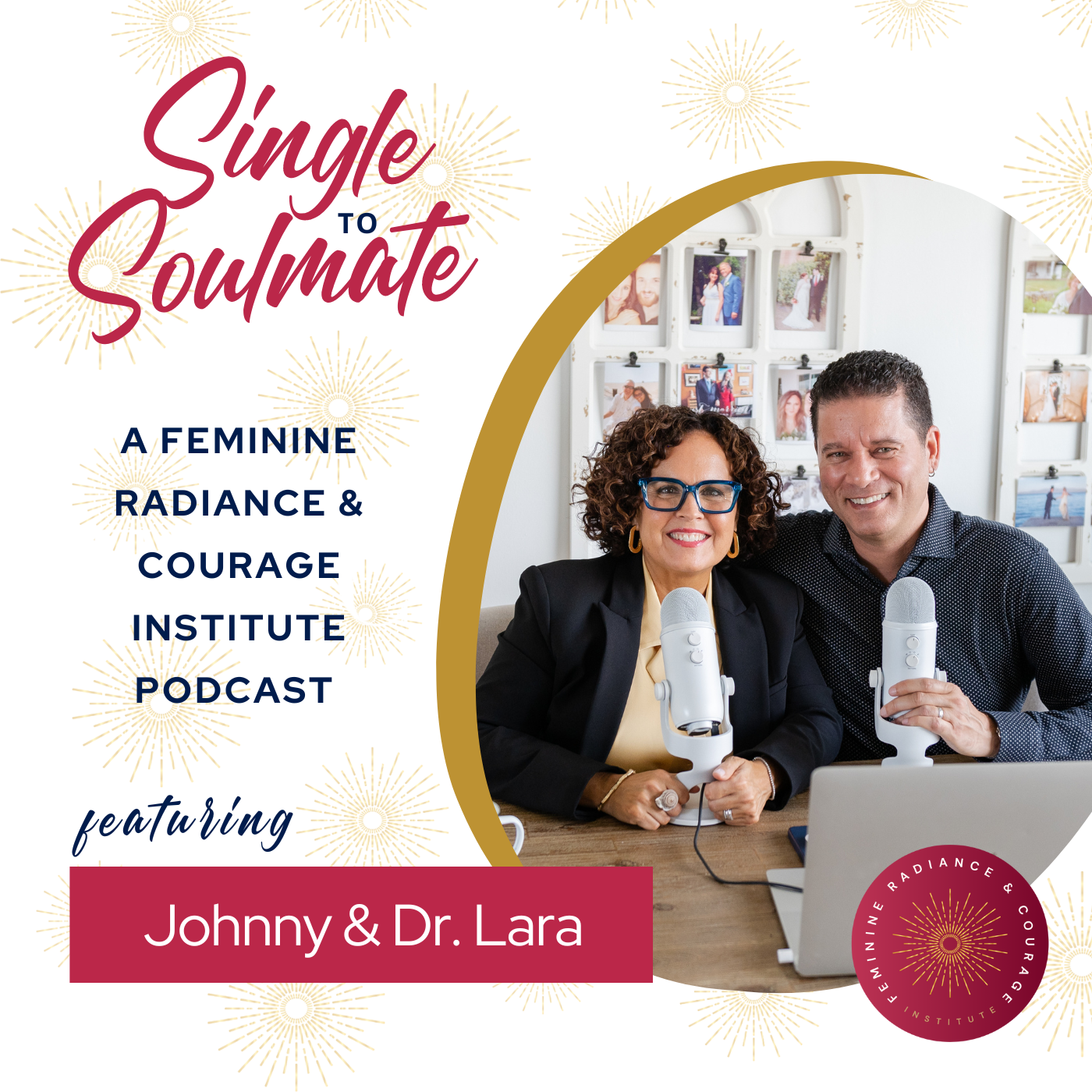 Feminine Radiance & Courage Institute podcast featuring Johnny & Dr. Lara, relationship coaches for smart single women.